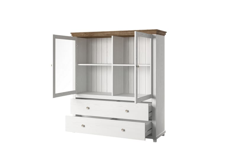 Ivreri Highboard 42x126 cm - Vit/Natur - Förvaring - Skåp - Förvaringsskåp