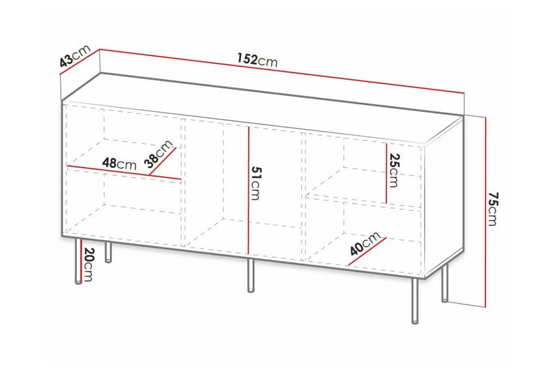 Juniskär Highboard - Svart - Förvaring - Skåp - Förvaringsskåp
