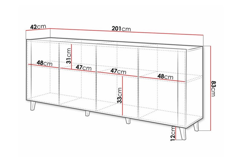 Juniskär Highboard - Svart - Förvaring - Skåp - Förvaringsskåp