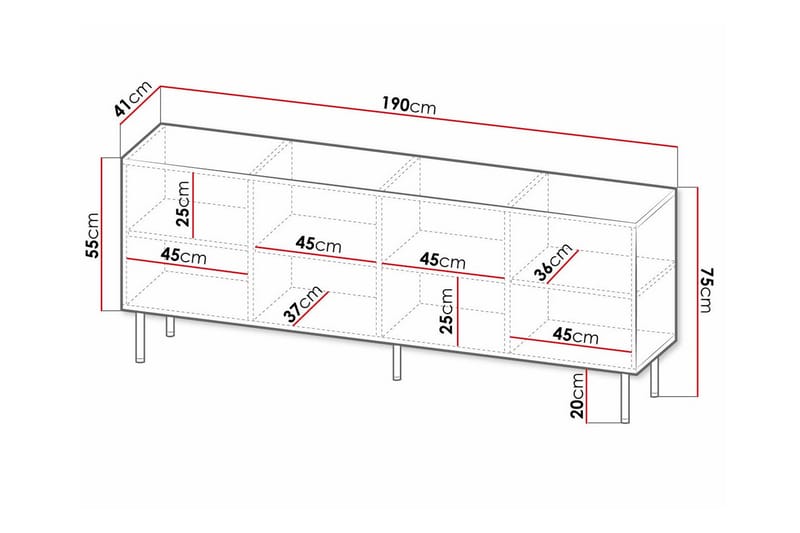 Juniskär Highboard - Vit - Förvaring - Skåp - Förvaringsskåp