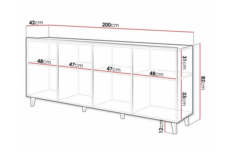 Juniskär Highboard - Vit - Förvaring - Skåp - Förvaringsskåp