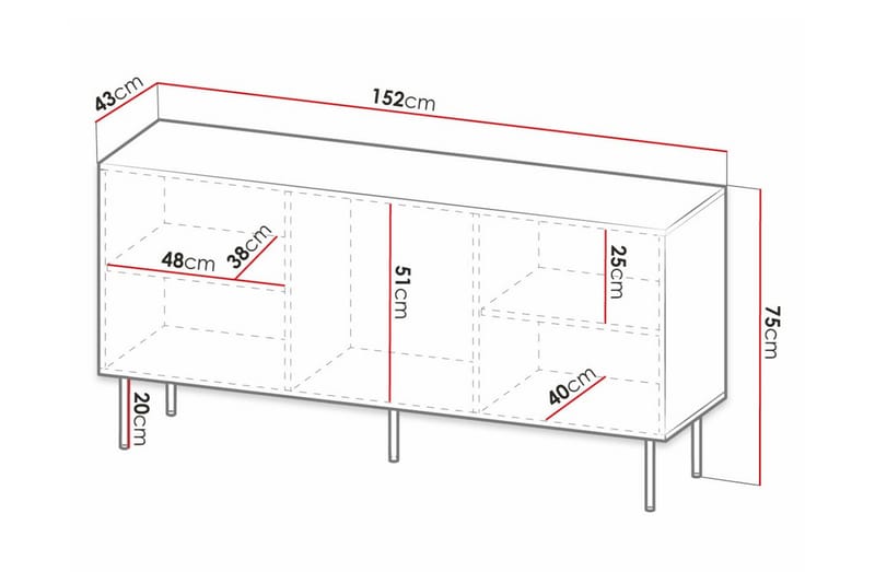 Juniskär Highboard - Vit - Förvaring - Skåp - Förvaringsskåp