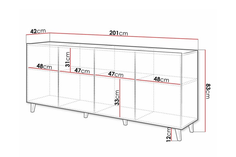 Juniskär Highboard - Vit - Förvaring - Skåp - Förvaringsskåp