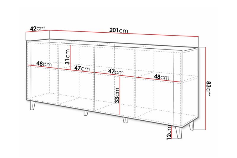 Juniskär Highboard - Vit - Förvaring - Skåp - Förvaringsskåp