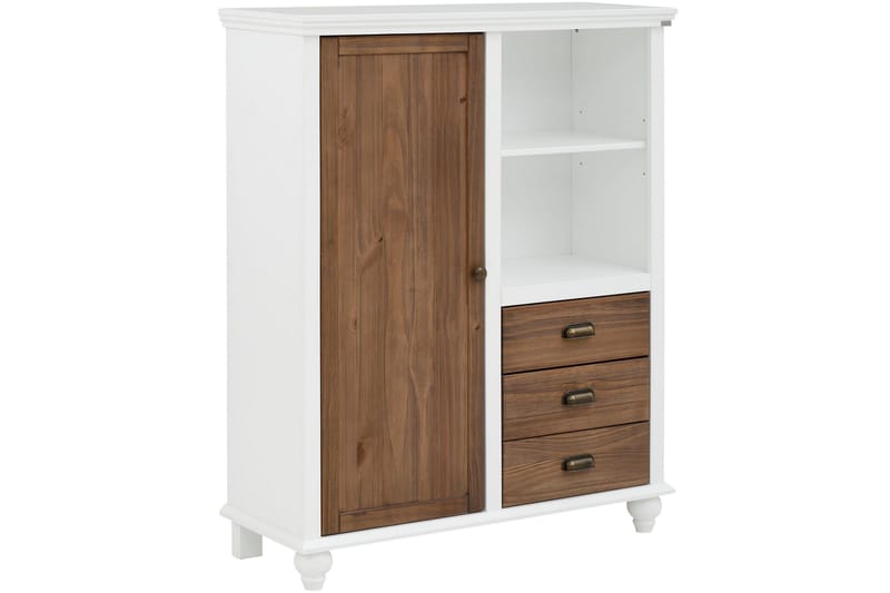 Kagami Highboard, Vit/Brun