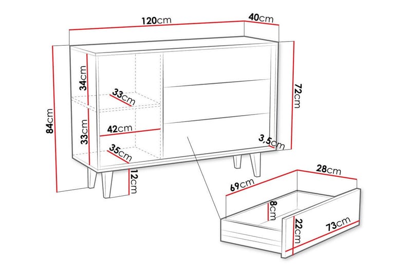 Kintore Highboard - Brun - Förvaring - Skåp - Förvaringsskåp
