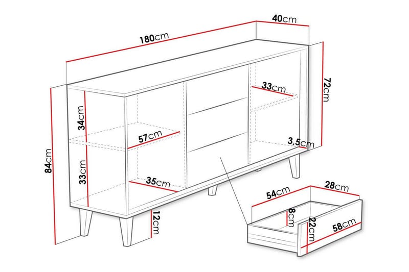 Kintore Highboard - Brun - Förvaring - Skåp - Förvaringsskåp