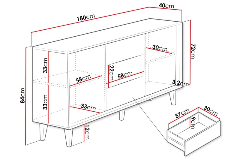 Kintore Highboard - Brun - Förvaring - Skåp - Förvaringsskåp