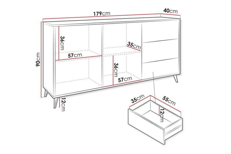 Kintore Highboard - Svart - Förvaring - Skåp - Förvaringsskåp