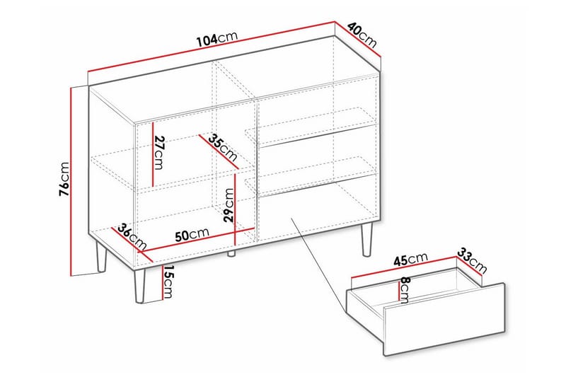 Kintore Highboard - Vit - Förvaring - Skåp - Förvaringsskåp