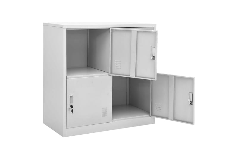 Förvaringsskåp 2 st ljusgrå 90x45x92,5 cm stål - Grå - Förvaring - Skåp - Förvaringsskåp - Omklädningsskåp