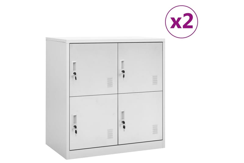 Förvaringsskåp 2 st ljusgrå 90x45x92,5 cm stål - Grå - Förvaring - Skåp - Förvaringsskåp - Omklädningsskåp