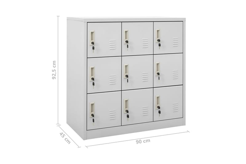Förvaringsskåp 5 st ljusgrå 90x45x92,5 cm stål - Grå - Förvaring - Skåp - Förvaringsskåp - Omklädningsskåp