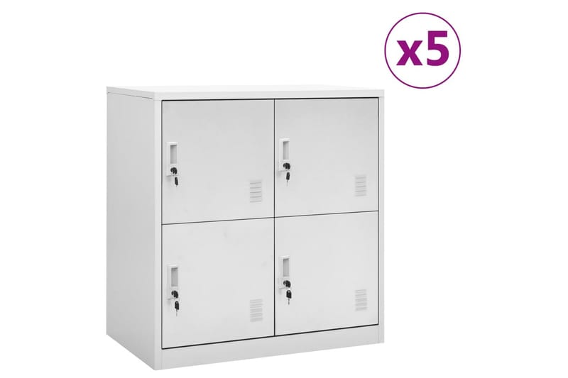 Förvaringsskåp 5 st ljusgrå 90x45x92,5 cm stål - Grå - Förvaring - Skåp - Förvaringsskåp - Omklädningsskåp