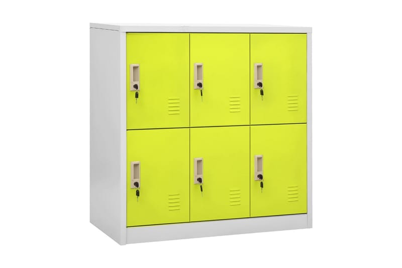 Förvaringsskåp 5 st ljusgrå och grön 90x45x92,5 cm stål - Grå - Förvaring - Skåp - Förvaringsskåp - Omklädningsskåp