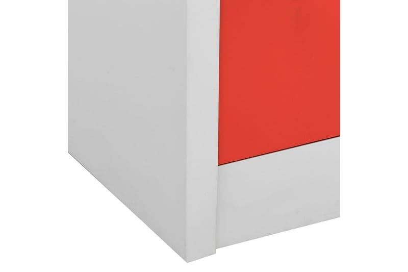 Förvaringsskåp 5 st ljusgrå och röd 90x45x92,5 cm stål - Grå - Omklädningsskåp