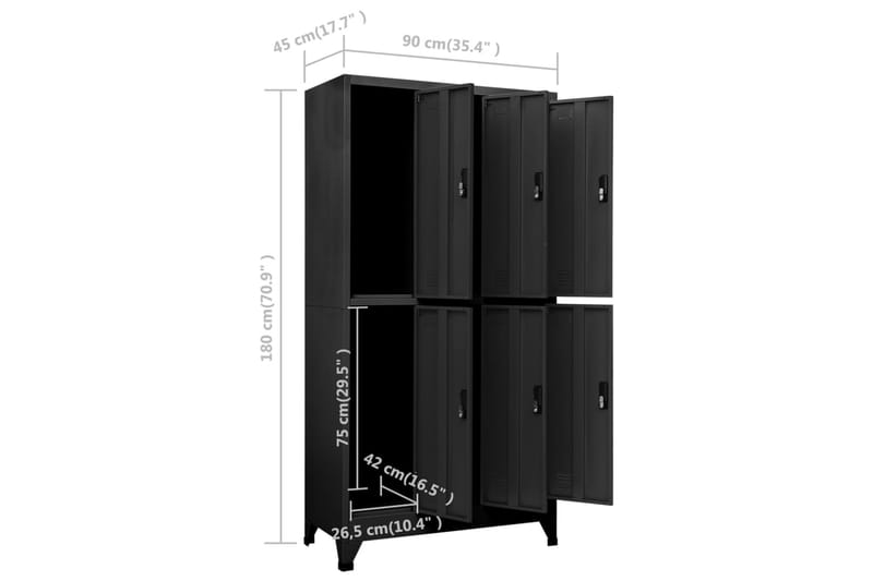Förvaringsskåp antracit 90x45x180 cm stål - Antracit - Förvaring - Skåp - Förvaringsskåp - Omklädningsskåp