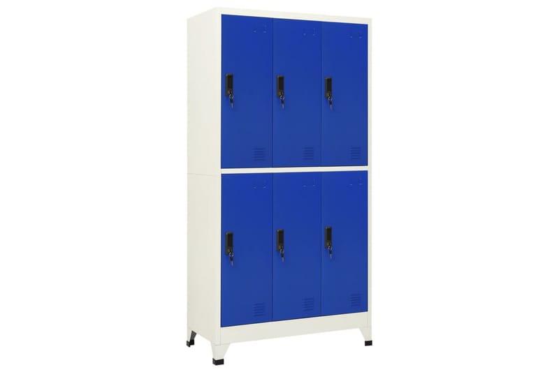 Förvaringsskåp grå och blå 90x45x180 cm stål - Grå - Förvaring - Skåp - Förvaringsskåp - Omklädningsskåp