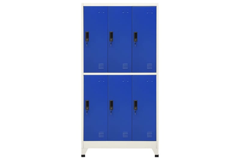 Förvaringsskåp grå och blå 90x45x180 cm stål - Grå - Omklädningsskåp