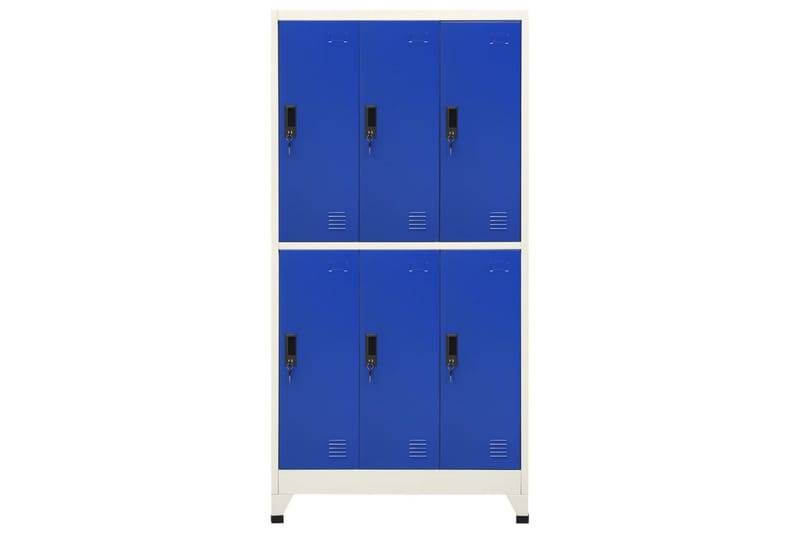 Förvaringsskåp grå och blå 90x45x180 cm stål - Grå - Förvaring - Skåp - Förvaringsskåp - Omklädningsskåp