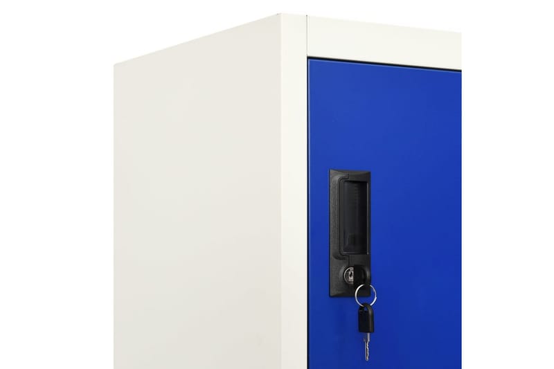 Förvaringsskåp grå och blå 90x45x180 cm stål - Grå - Omklädningsskåp