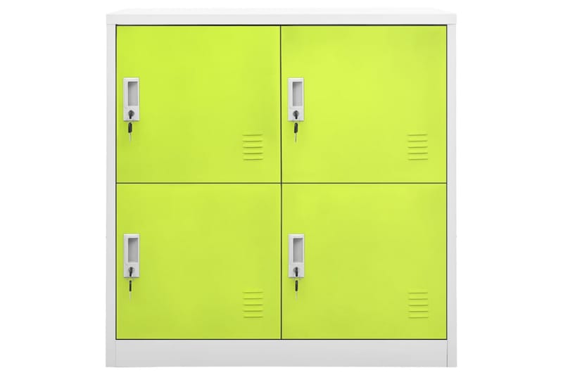 Förvaringsskåp ljusgrå och grön 90x45x92,5 cm stål - Grå - Omklädningsskåp