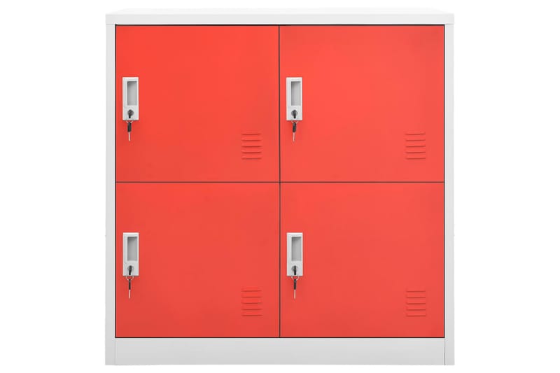 Förvaringsskåp ljusgrå och röd 90x45x92,5 cm stål - Grå - Omklädningsskåp