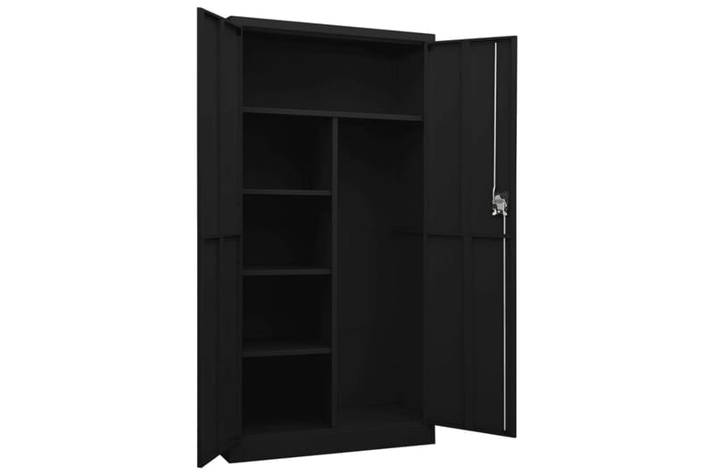 Förvaringsskåp svart 90x40x180 cm stål - Svart - Förvaring - Skåp - Förvaringsskåp - Omklädningsskåp