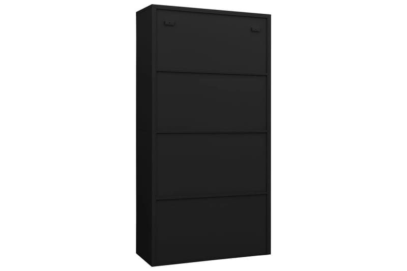 Förvaringsskåp svart 90x40x180 cm stål - Svart - Förvaring - Skåp - Förvaringsskåp - Omklädningsskåp