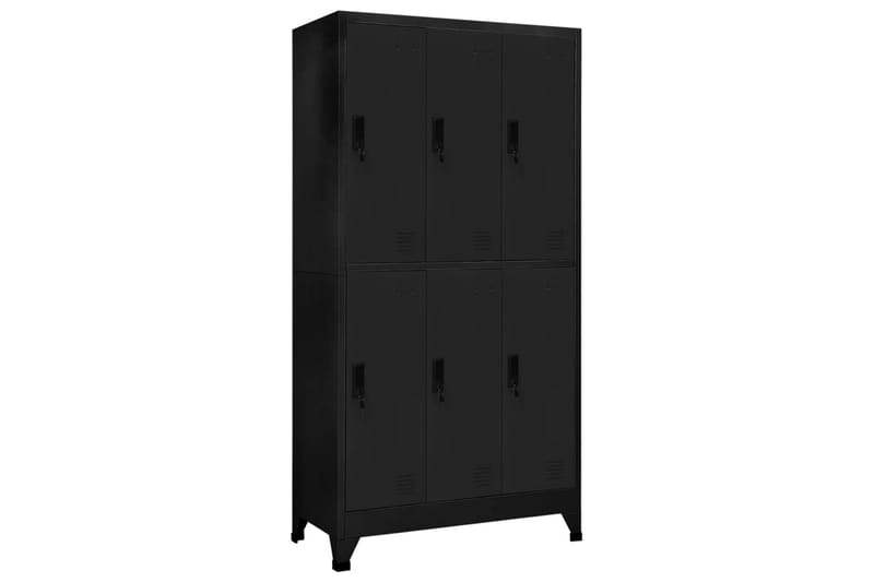 Förvaringsskåp svart 90x45x180 cm stål - Svart - Förvaring - Skåp - Förvaringsskåp - Omklädningsskåp