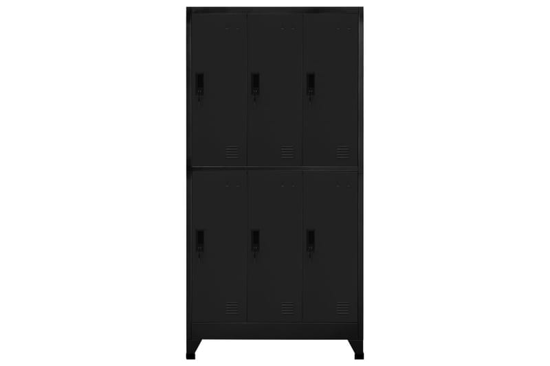 Förvaringsskåp svart 90x45x180 cm stål - Svart - Förvaring - Skåp - Förvaringsskåp - Omklädningsskåp