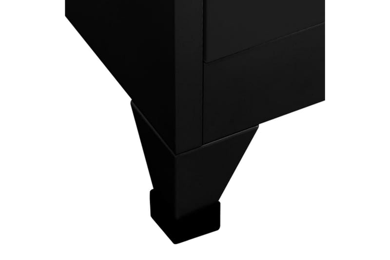 Förvaringsskåp svart 90x45x180 cm stål - Svart - Omklädningsskåp