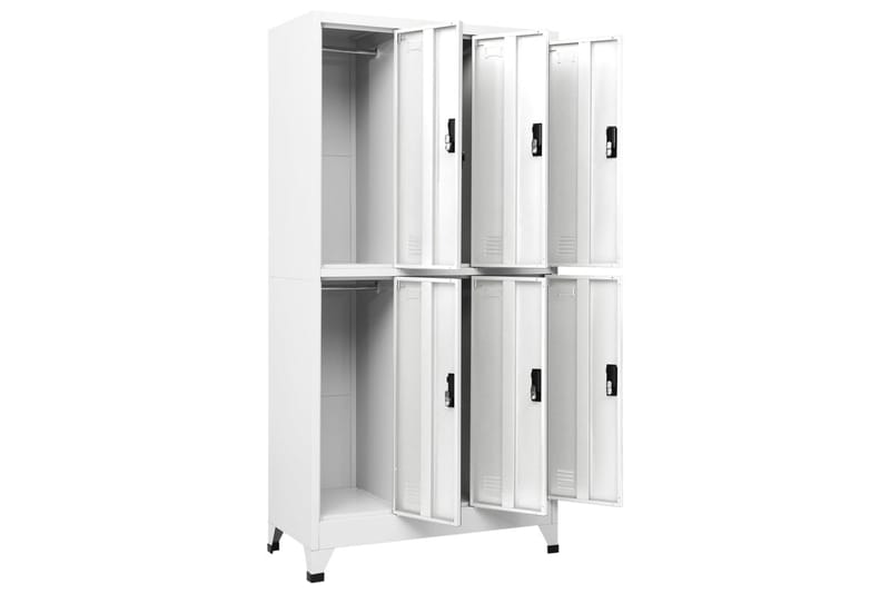 Förvaringsskåp vit 90x45x180 cm stål - Vit - Förvaring - Skåp - Förvaringsskåp - Omklädningsskåp