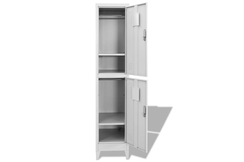 Klädskåp för omklädningsrum med 2 fack stål 38x45x180 cm - Grå - Förvaring - Skåp - Förvaringsskåp - Omklädningsskåp
