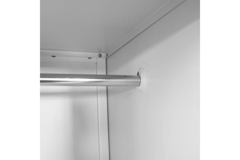 Klädskåp för omklädningsrum med 2 fack stål 38x45x180 cm - Grå - Omklädningsskåp