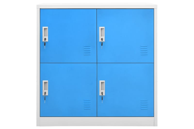 Två Locker Cabinets 90x45x92,5 cm Stål - Grå och Blå - Omklädningsskåp