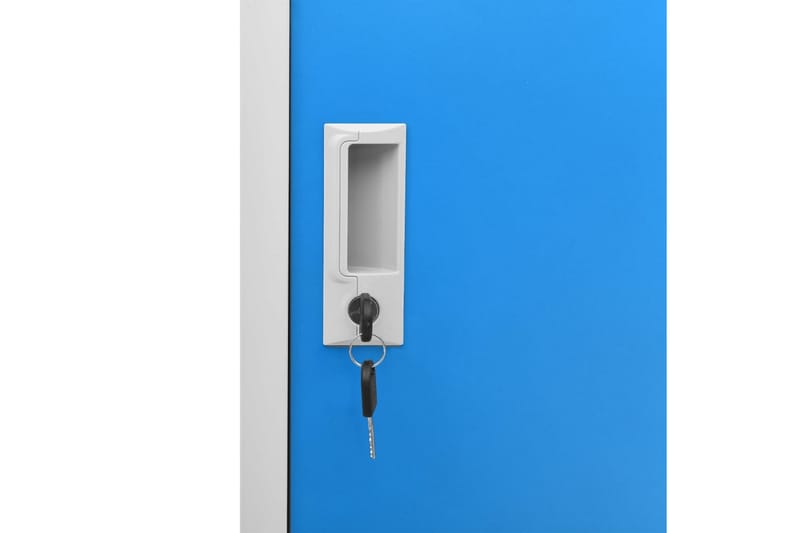 Två Locker Cabinets 90x45x92,5 cm Stål - Grå och Blå - Förvaring - Skåp - Förvaringsskåp - Omklädningsskåp
