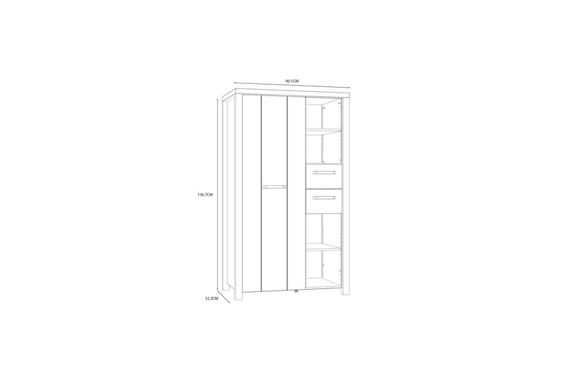 Konitsa Highboard 53x91 cm - Brun/Svart - Förvaring - Skåp - Förvaringsskåp