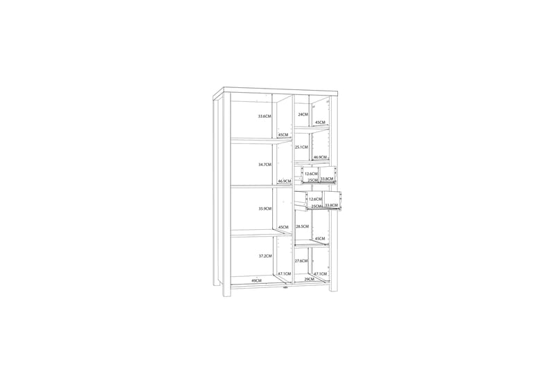 Konitsa Highboard 53x91 cm - Brun/Svart - Förvaring - Skåp - Förvaringsskåp