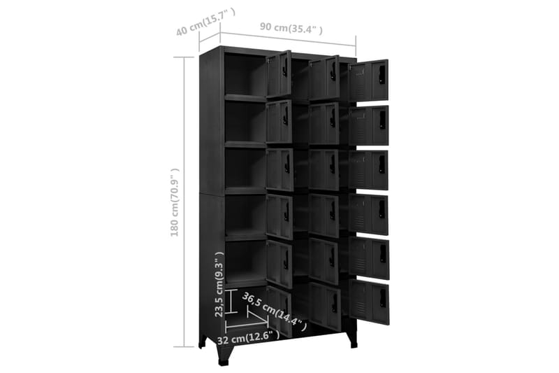 beBasic Förvaringsskåp antracit 90x40x180 cm stål - Anthracite - Förvaring - Skåp - Förvaringsskåp - Kontorsskåp - Dokumentskåp