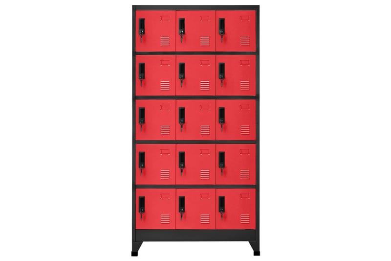 beBasic Förvaringsskåp antracit och röd 90x40x180 cm stål - Anthracite - Förvaring - Skåp - Förvaringsskåp - Kontorsskåp - Dokumentskåp