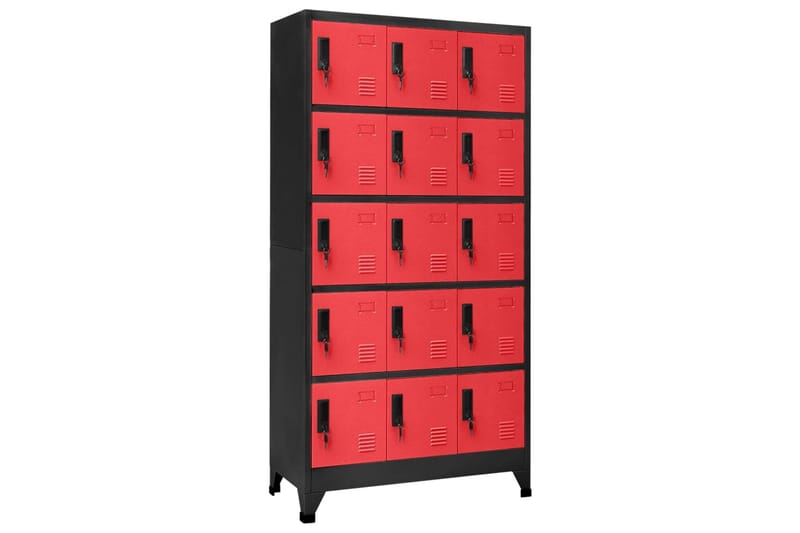 beBasic Förvaringsskåp antracit och röd 90x40x180 cm stål - Anthracite - Förvaring - Skåp - Förvaringsskåp - Kontorsskåp - Dokumentskåp