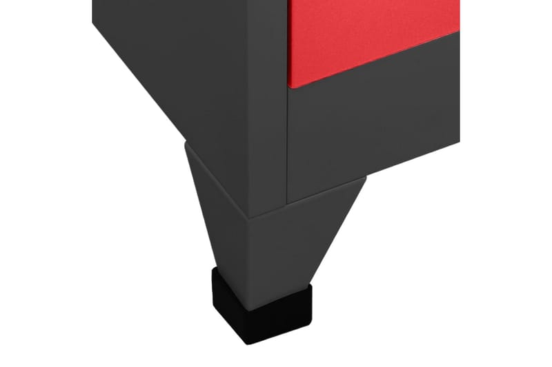 beBasic Förvaringsskåp antracit och röd 90x40x180 cm stål - Anthracite - Dokumentskåp - Kontorsmöbler