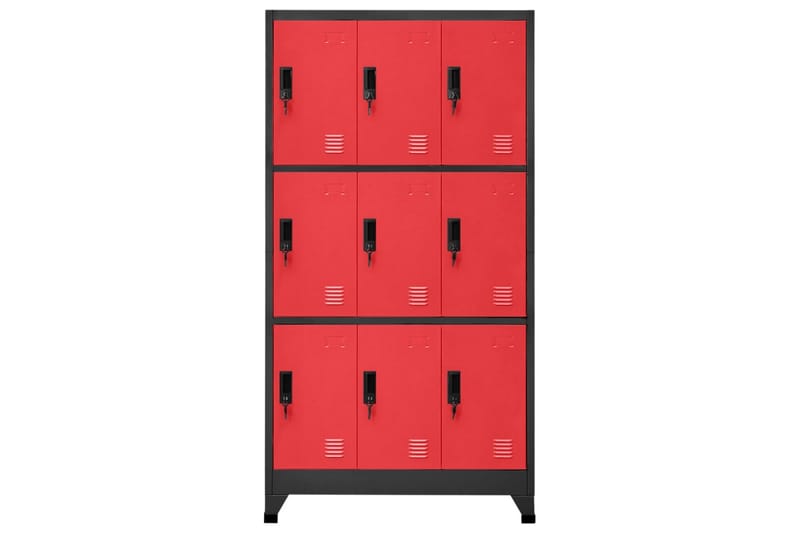 beBasic Förvaringsskåp antracit och röd 90x45x180 cm stål - Anthracite - Förvaring - Skåp - Förvaringsskåp - Kontorsskåp - Dokumentskåp
