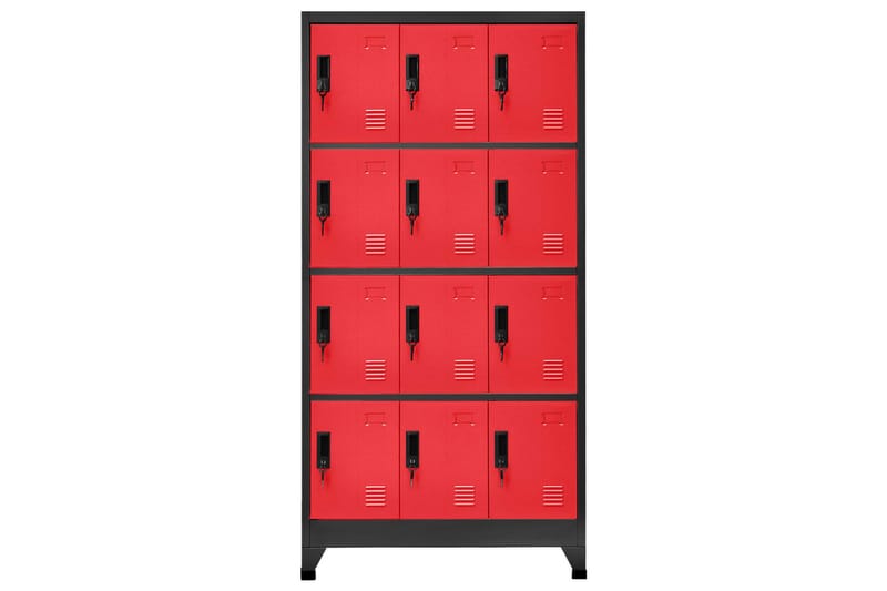 beBasic Förvaringsskåp antracit och röd 90x45x180 cm stål - Anthracite - Förvaring - Skåp - Förvaringsskåp - Kontorsskåp - Dokumentskåp