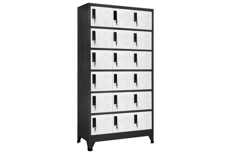 beBasic Förvaringsskåp antracit och vit 90x40x180 cm stål - Anthracite - Förvaring - Skåp - Förvaringsskåp - Kontorsskåp - Dokumentskåp