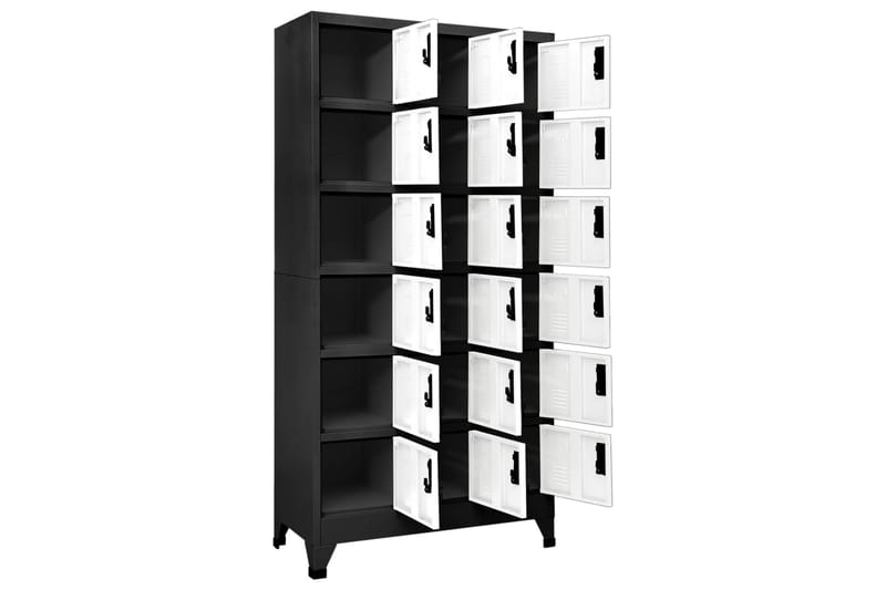 beBasic Förvaringsskåp antracit och vit 90x40x180 cm stål - Anthracite - Förvaring - Skåp - Förvaringsskåp - Kontorsskåp - Dokumentskåp