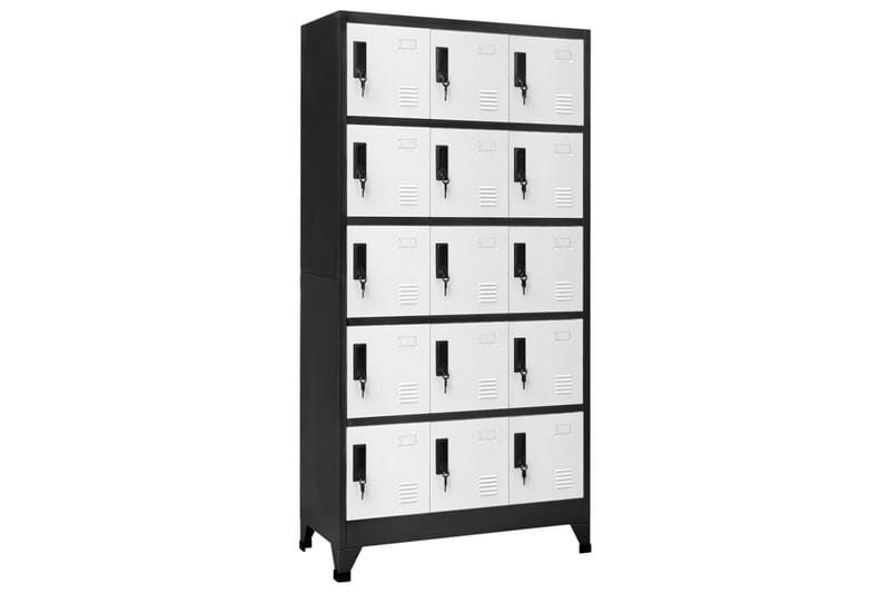 beBasic Förvaringsskåp antracit och vit 90x40x180 cm stål - Anthracite - Förvaring - Skåp - Förvaringsskåp - Kontorsskåp - Dokumentskåp