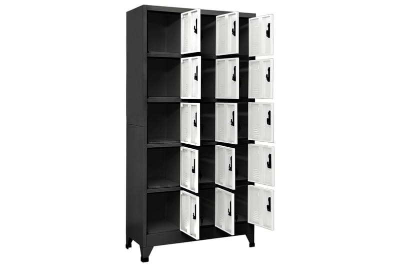 beBasic Förvaringsskåp antracit och vit 90x40x180 cm stål - Anthracite - Förvaring - Skåp - Förvaringsskåp - Kontorsskåp - Dokumentskåp