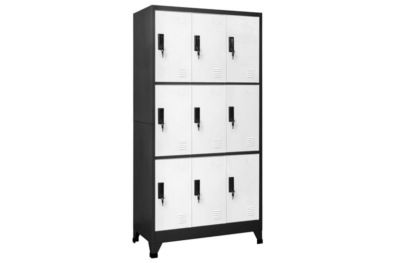 beBasic Förvaringsskåp antracit och vit 90x45x180 cm stål - Anthracite - Förvaring - Skåp - Förvaringsskåp - Kontorsskåp - Dokumentskåp